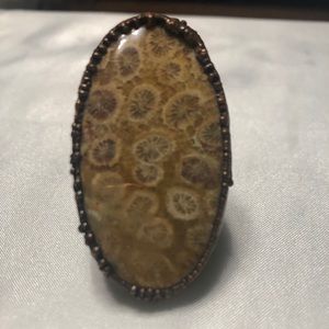 Earth tone copper statement ring